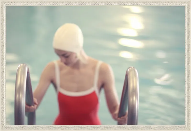 Swimmer in a Red Suit by Lucy Snowe for Artfully Walls
