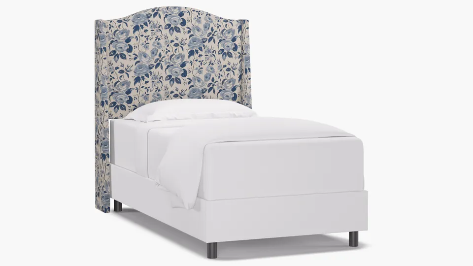 Classic Wingback Headboard, Delft Chintz, Twin