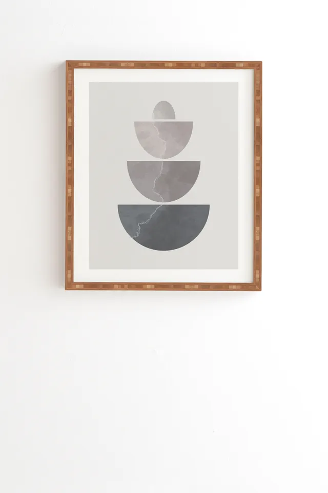 Monochrome Balance 2 by Alisa Galitsyna - Framed Wall Art Bamboo 20" x 20"