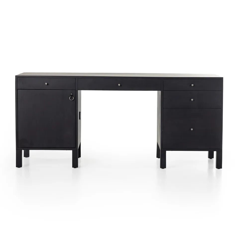 Isador Executive Desk - Black Wash Poplar