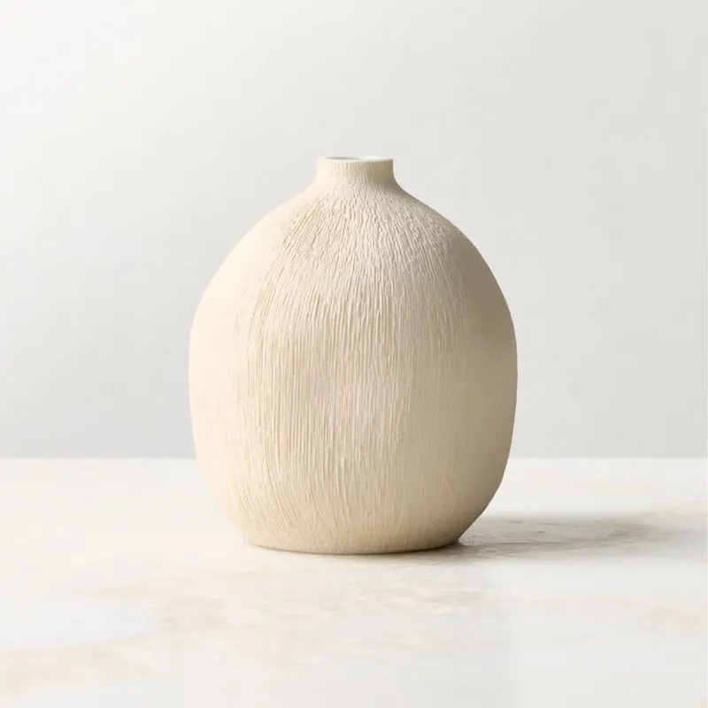 Seca Warm White Porcelain Bud Vase 3"
