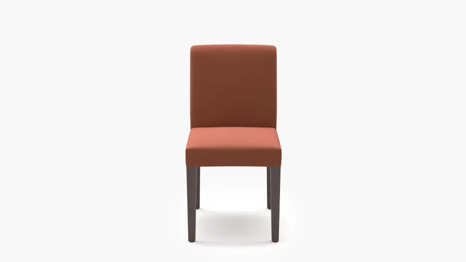 Signature Dining Chair, Terracotta Performance Velvet, Espresso Square Tapered Leg