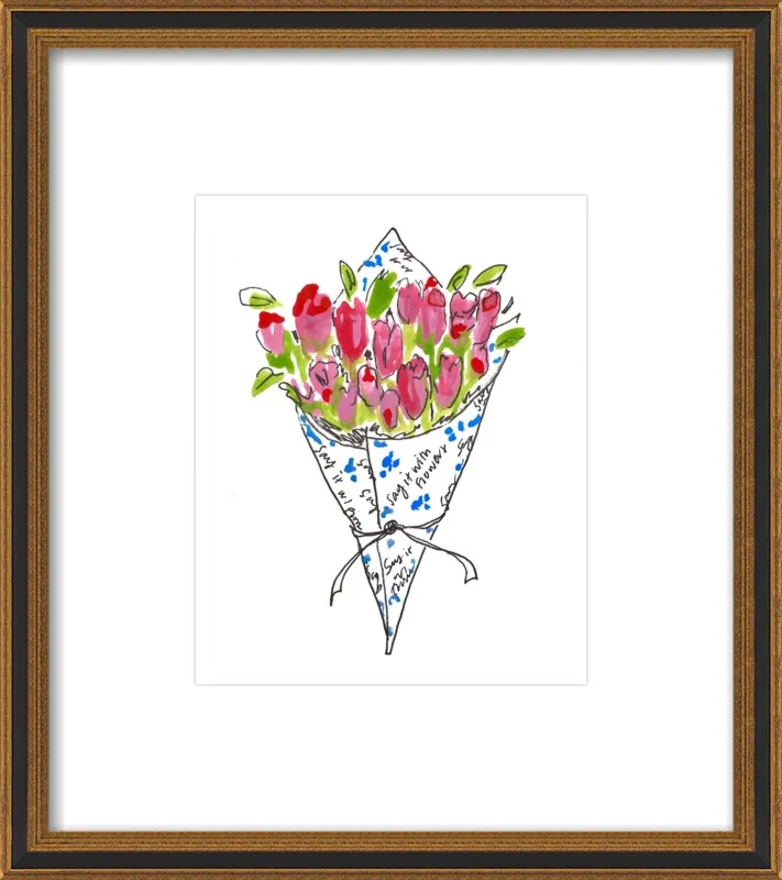 Bodega Flowers in Blue and Pink by Larsen McDowell for Artfully Walls