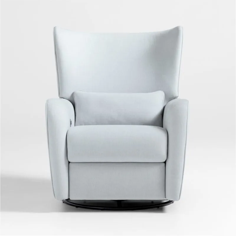 Aurora Winter Grey Nursery Electronic Power Recliner with Night Light