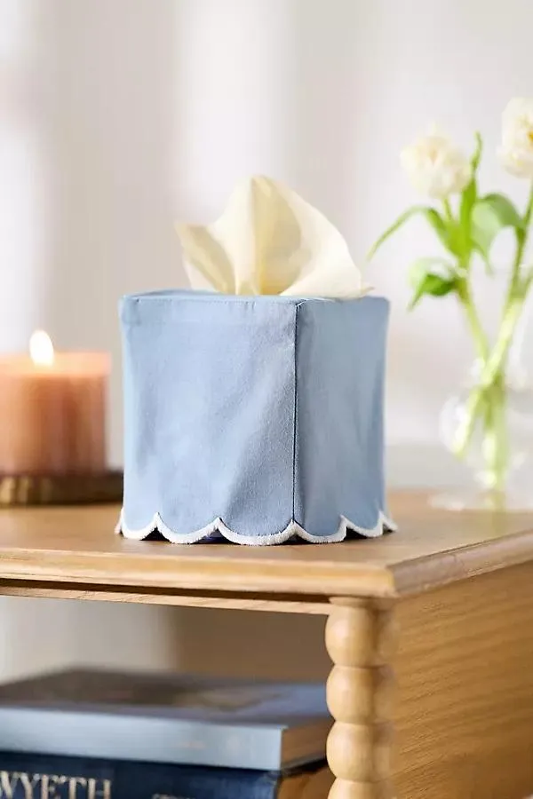 Fabric Scallop Edge Tissue Box Cover