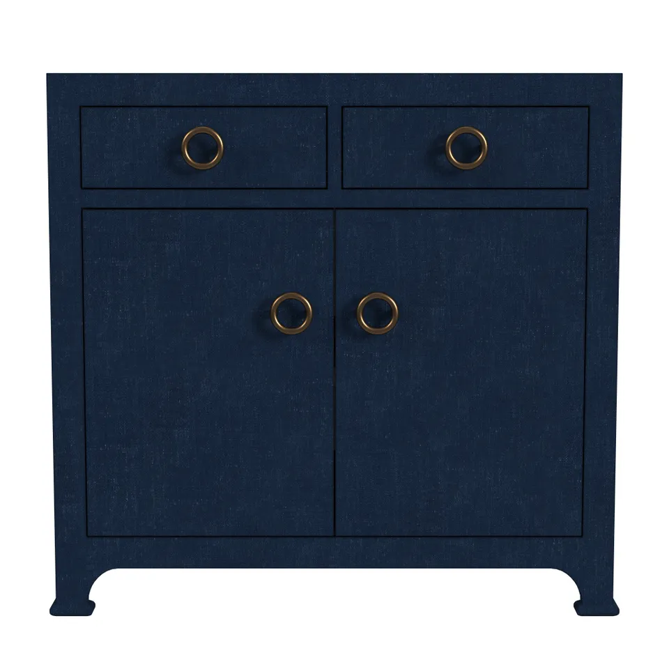 Chatham Navy Raffia Cabinet