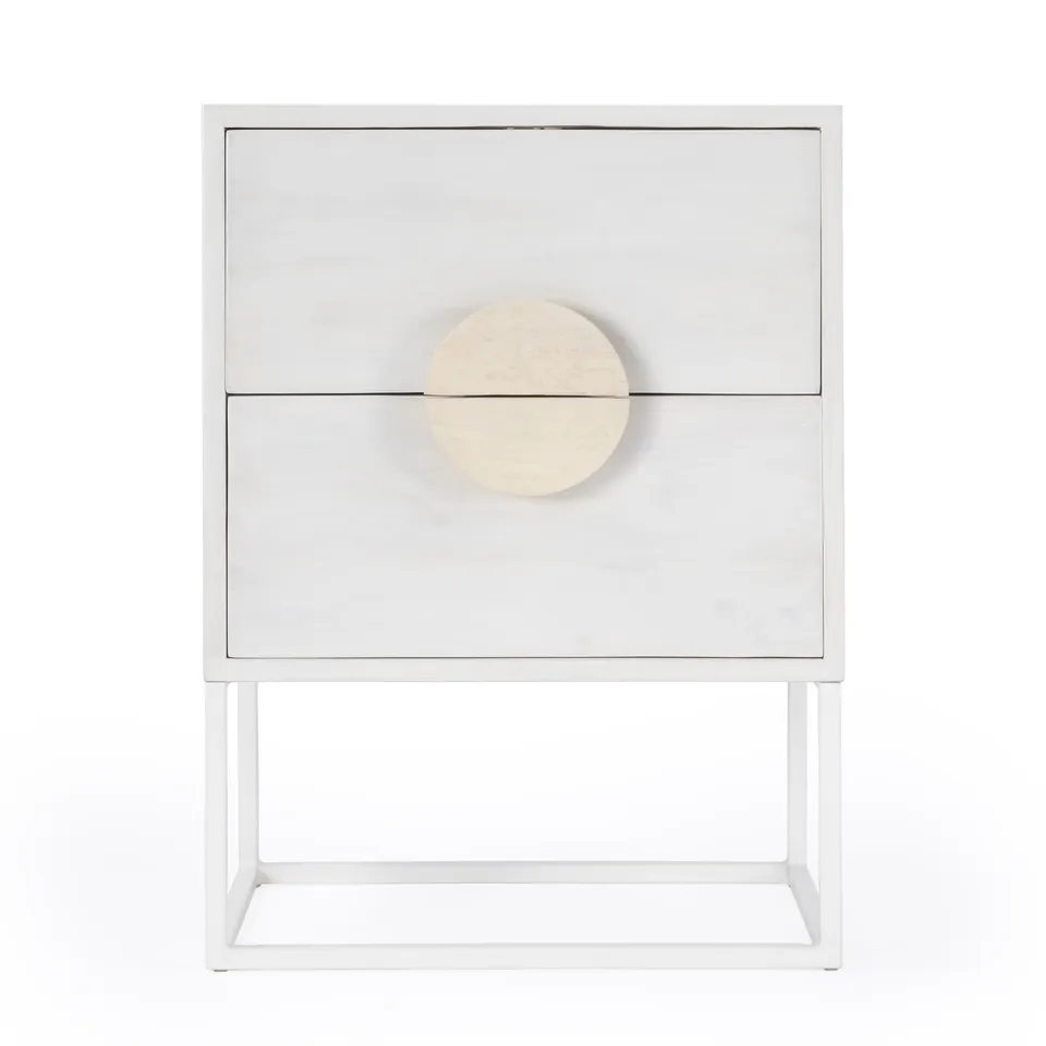 Lennasa White Nightstand