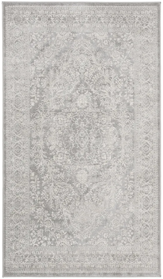 Arlo Home Woven Area Rug, RFT668G, Light Grey/Cream,  3' X 5'