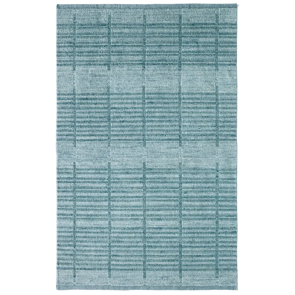 Megara ITD03 Handwoven Plaid Blue Area Rug (8'X10')