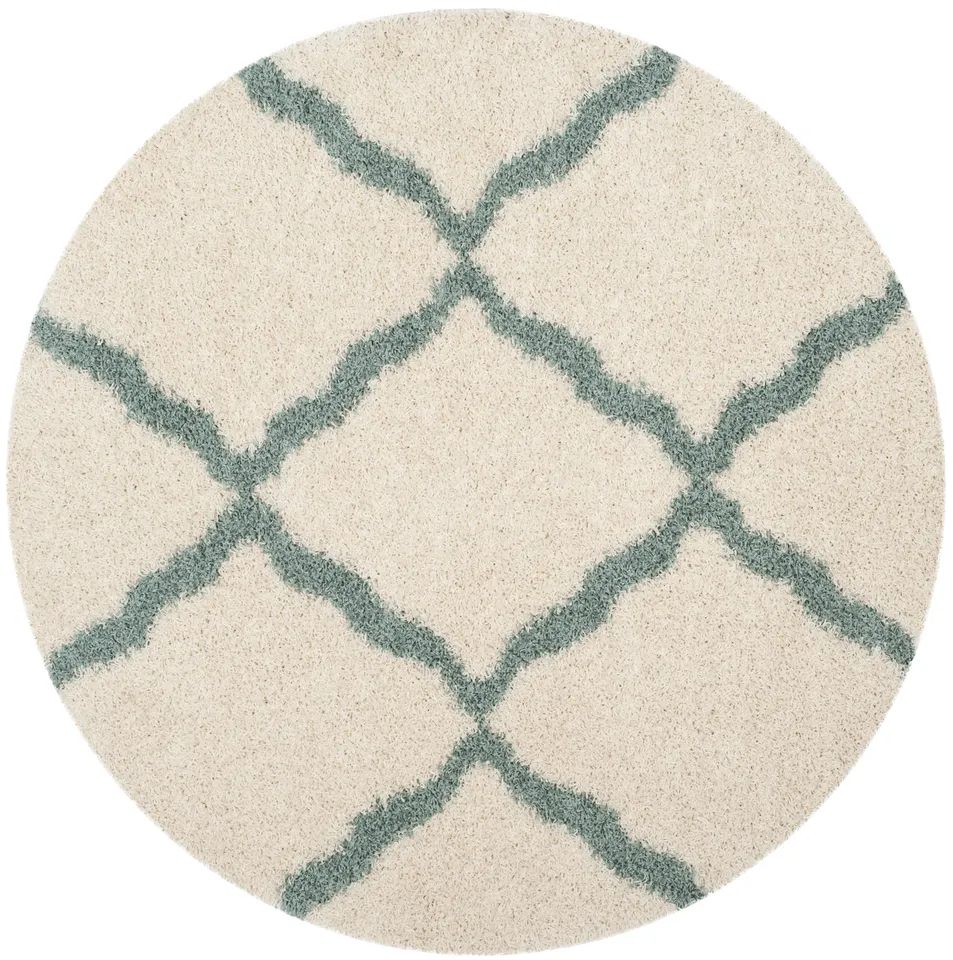 Arlo Home Woven Area Rug, SGDS257J, Ivory/Seafoam,  6' X 6' Round
