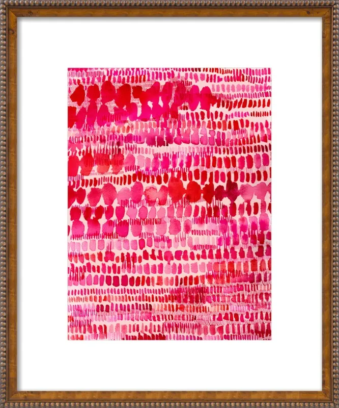 Pink and Red Watercolor Patterns Wall Art  by Paula Mills for Artfully Walls