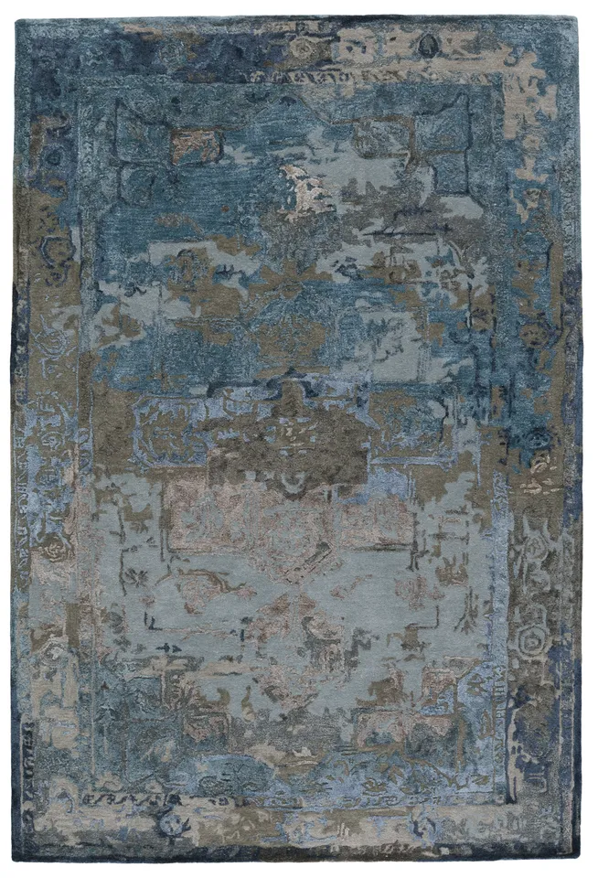 Margot Handmade Medallion Blue/ Gray Area Rug (8'X10')