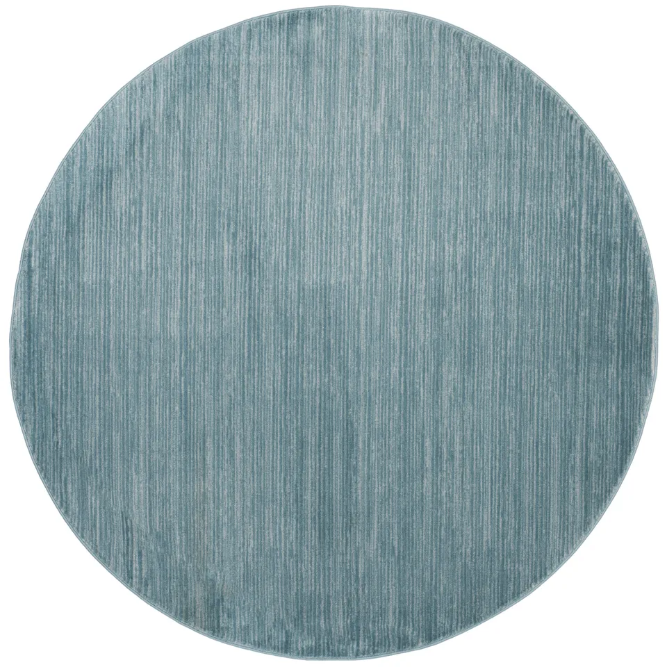 Arlo Home Woven Area Rug, VSN606B, Aqua,  4' X 4' Round