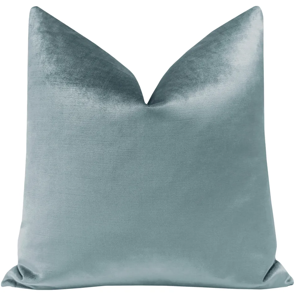 FAUX SILK VELVET // CERULEAN BLUE - 20" X 36" KING SHAM