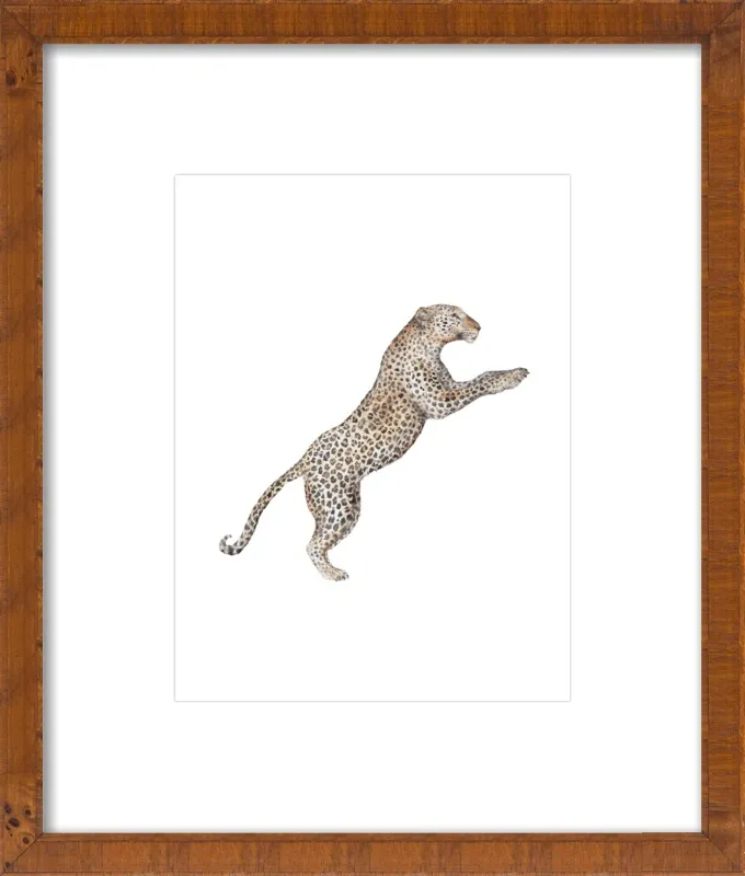 Leaping Leopard Watercolor by Lauren Rogoff for Artfully Walls