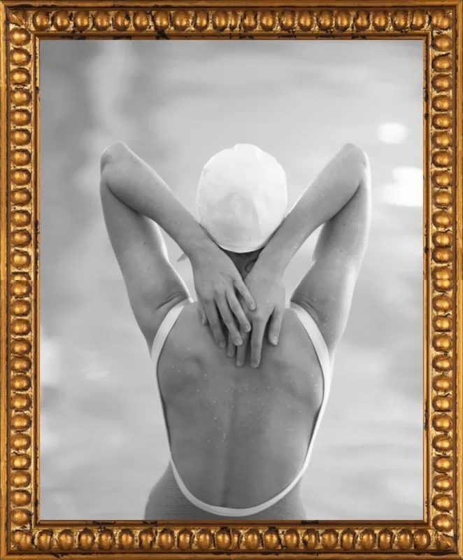 The Swimmer with a white  cap by Lucy Snowe for Artfully Walls