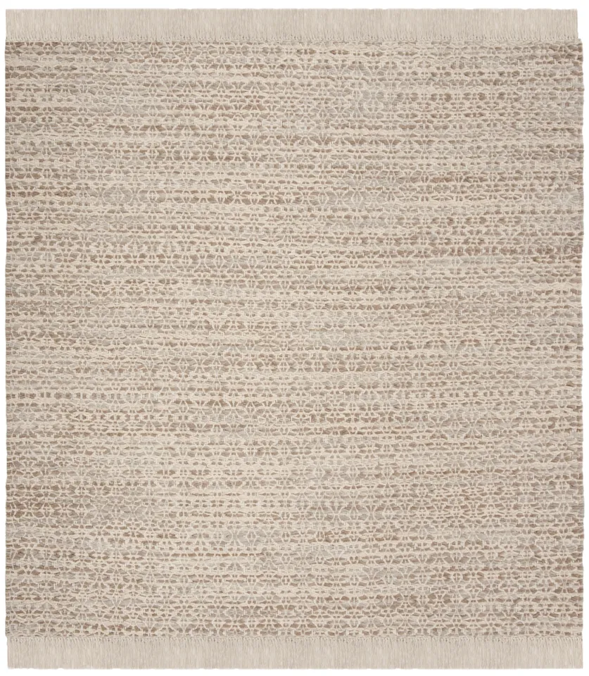 Arlo Home Hand Tufted Area Rug, BOS708A, Beige/Ivory,  6' X 6' Square