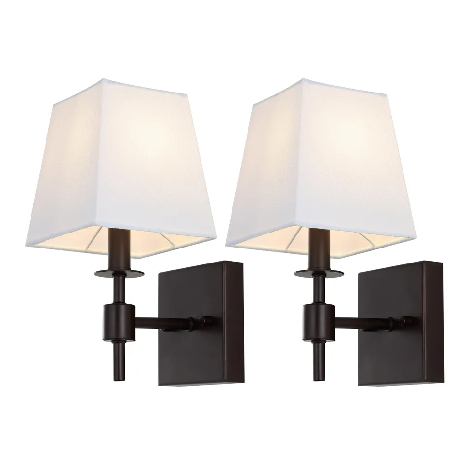 Clauren 7.25" Iron Wall Sconce, Set of 2 - Oil Rub Bronze