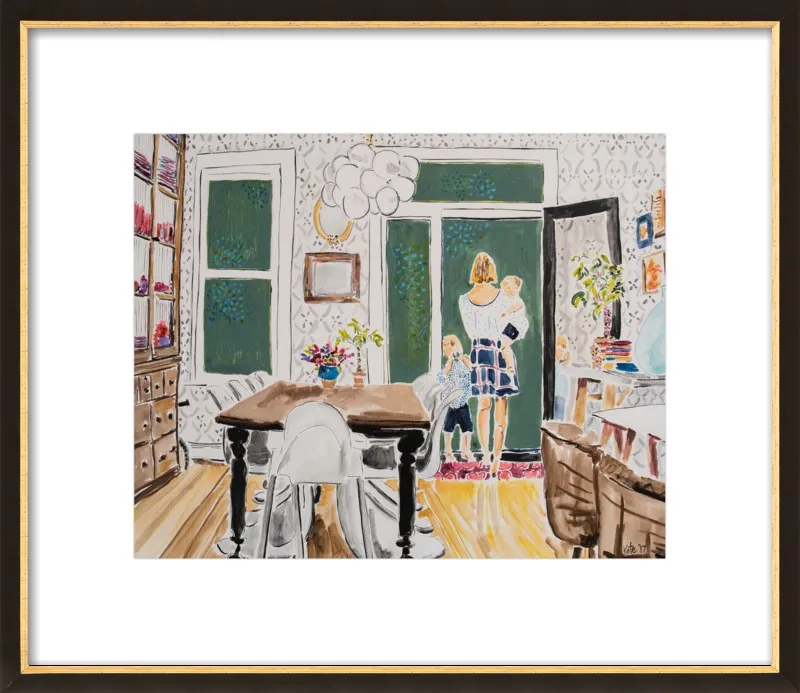 Dining Room with Wallpaper by Kate Lewis for Artfully Walls
