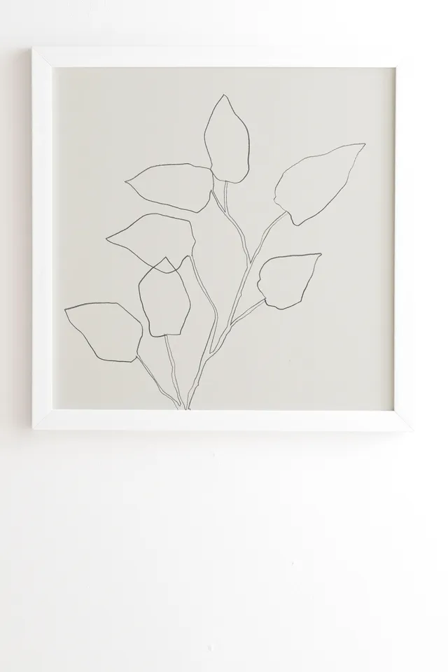 Floral Study No 5 by Megan Galante - Framed Wall Art Basic White 20" x 20"