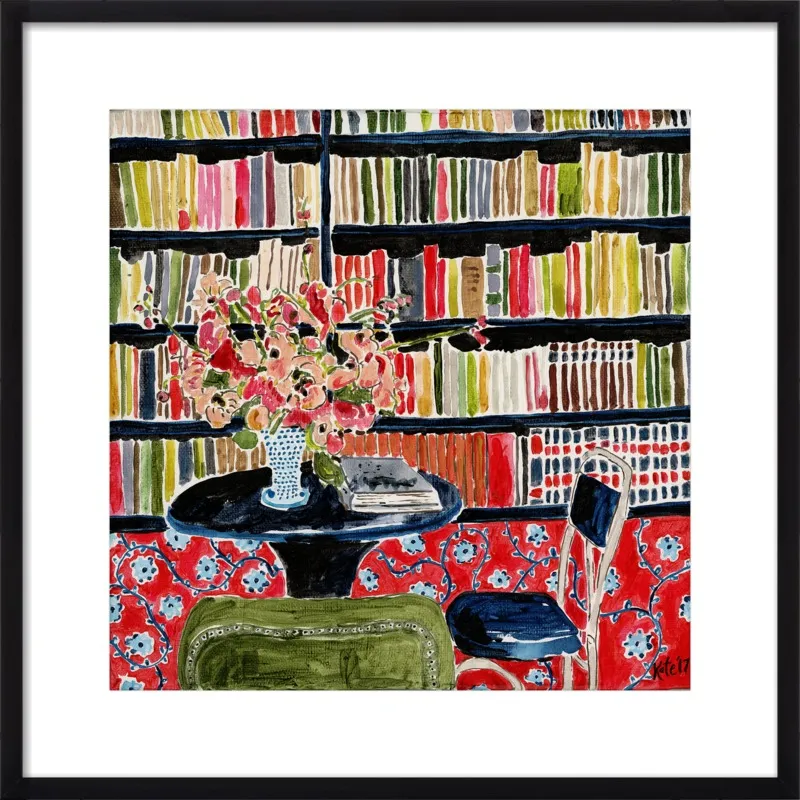 Books with Flowers by Kate Lewis for Artfully Walls