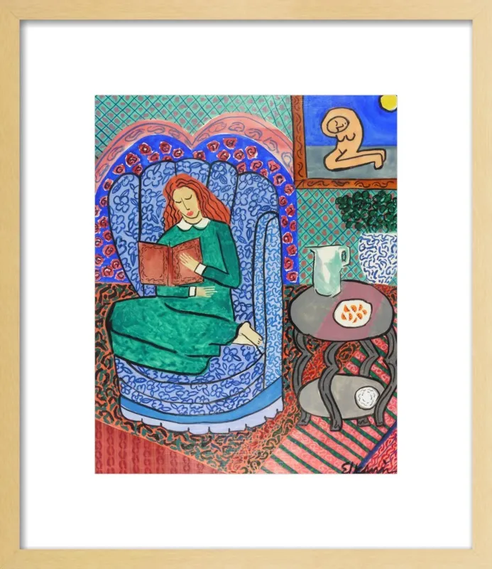 Red Headed Reader by Linda Elksnin for Artfully Walls