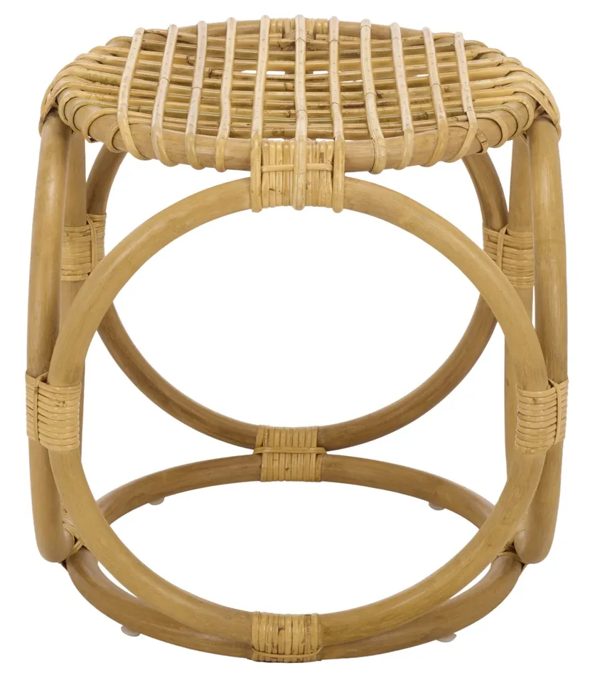 Miroslava Rattan Accent Stool - Natural