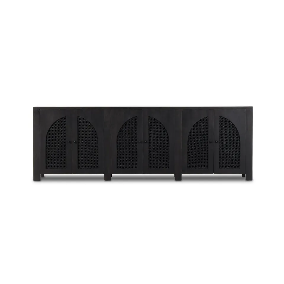 Tilda 6 Door Sideboard - Black Wash Mango