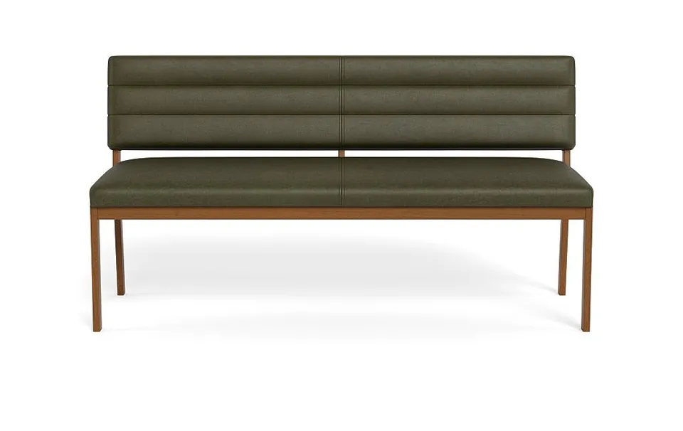 Nora Leather Wood Framed Upholstered Bench