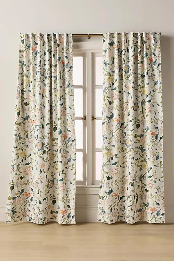 Hattie Organic Cotton Floral Printed Blackout Curtain