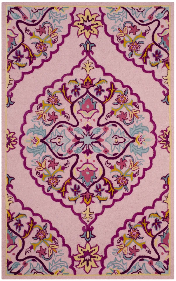 Arlo Home Hand Tufted Area Rug, BLG605A, Pink/Multi,  4' X 6'