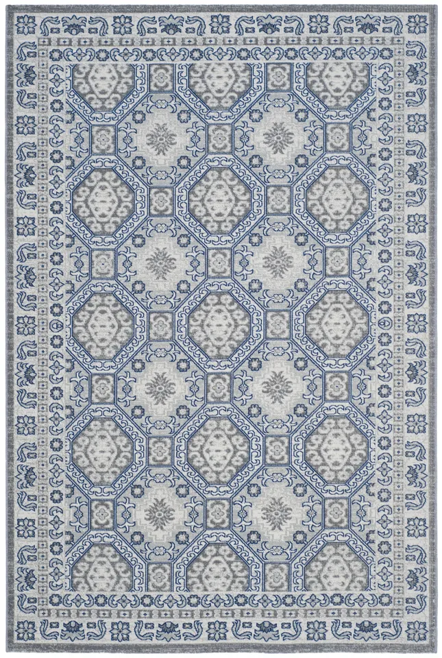 Arlo Home Woven Area Rug, ATN320C, Silver/Blue,  5' 1" X 7' 6"
