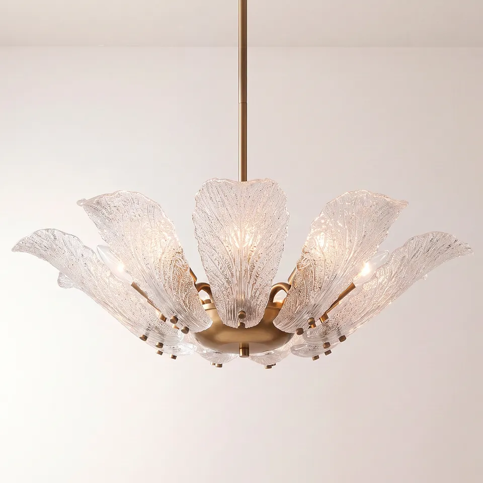 Possini Euro Brassica 23 1/4"W Brass Cabbage Glass 9-Light Pendant