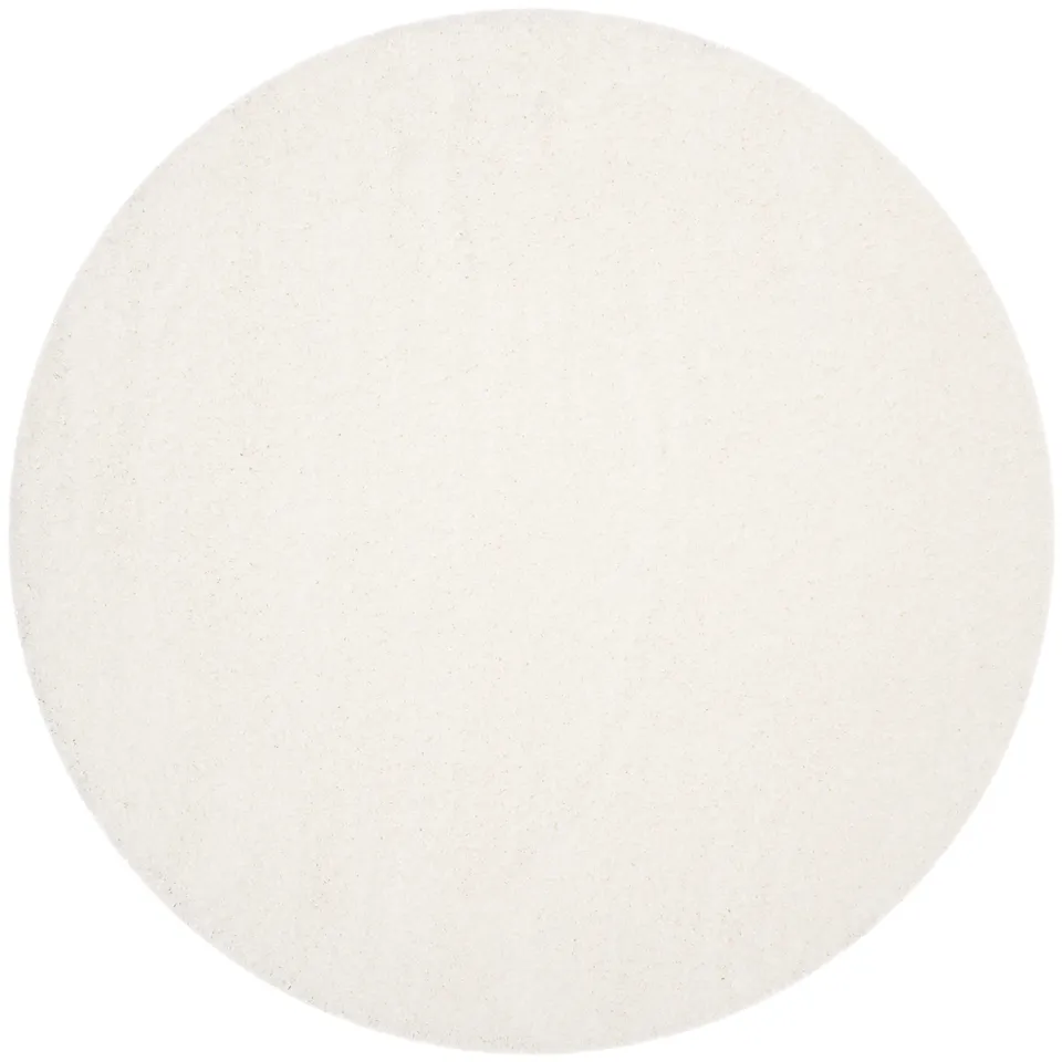 Arlo Home Woven Area Rug, SGN725-1010, White,  6' 7" X 6' 7" Round