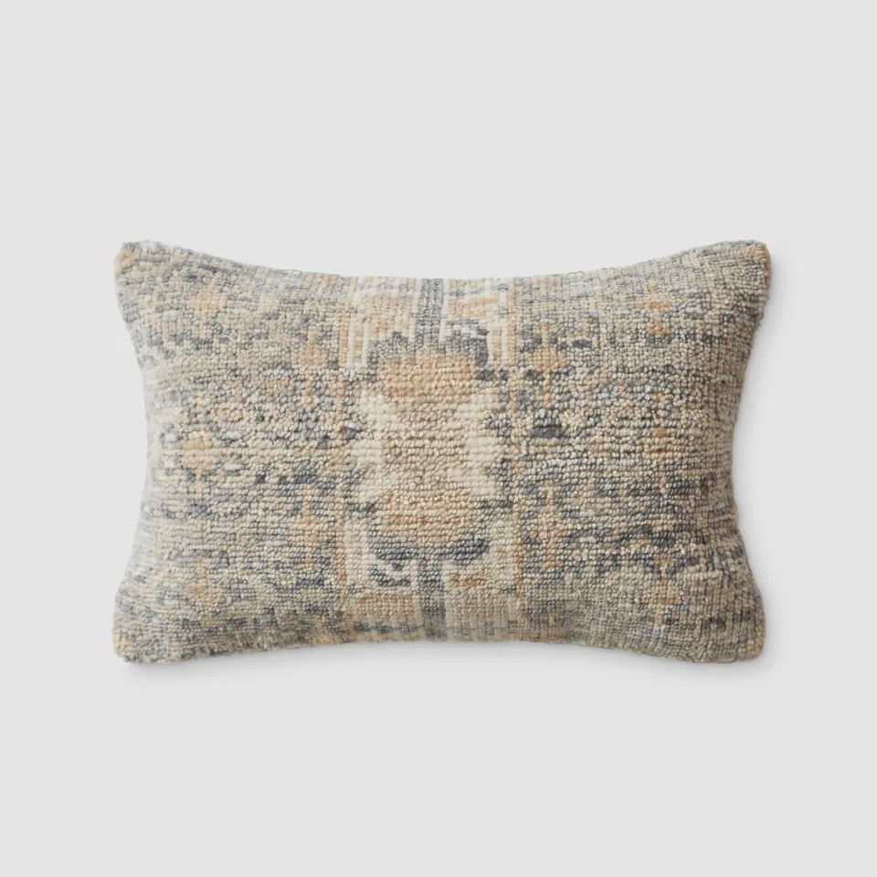 The Citizenry Krisha Hand-Knotted Lumbar Pillow | 12" x 20" | Currant Crush
