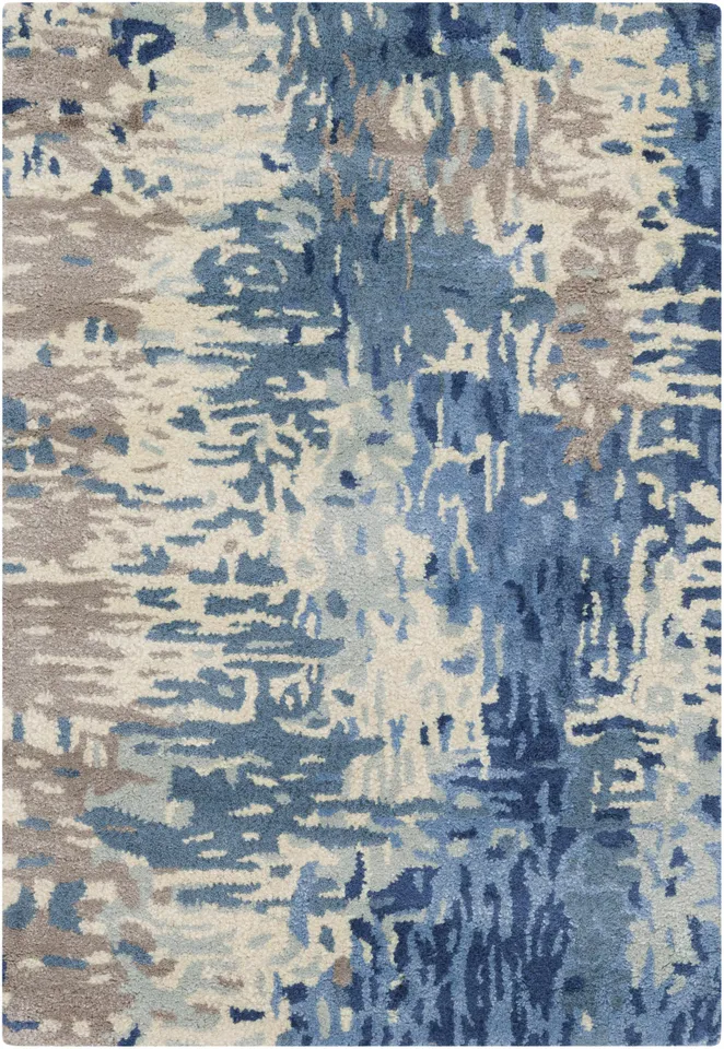 Banshee Blue Indoor 2' x 3' Handmade Rug