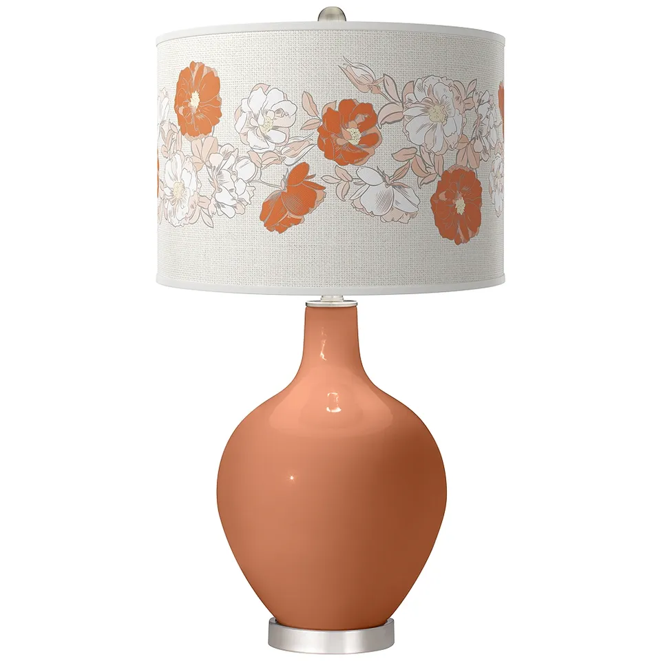 Baked Clay Rose Bouquet Ovo Table Lamp