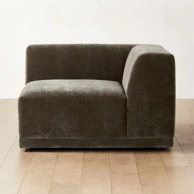 Faible Grey Performance Velvet Deep Depth Corner Chair