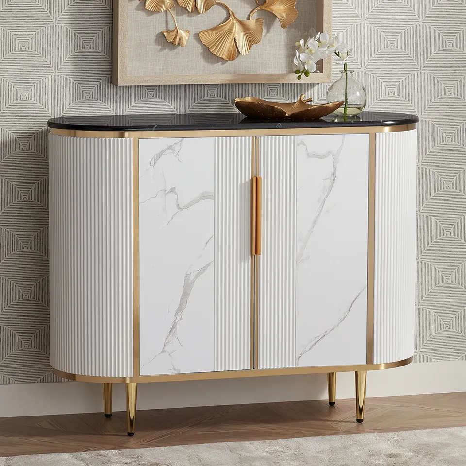 Jodie 38 1/4" Wide White and Black 2-Door Console Table