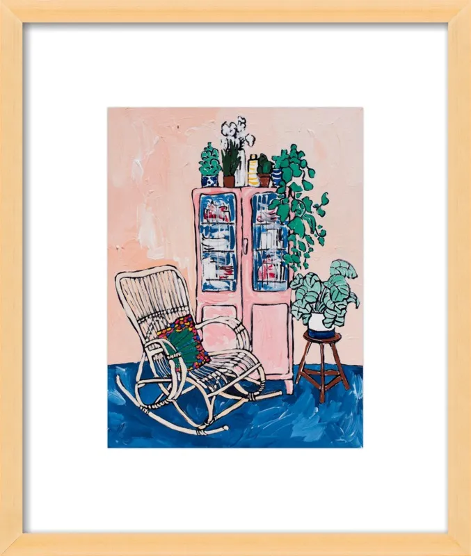 Rocking Chair In Pink Interior by Lara Lee Meintjes for Artfully Walls