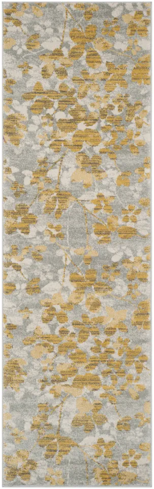 Arlo Home Woven Area Rug, EVK236P, Grey/Gold,  2' 2" X 11'