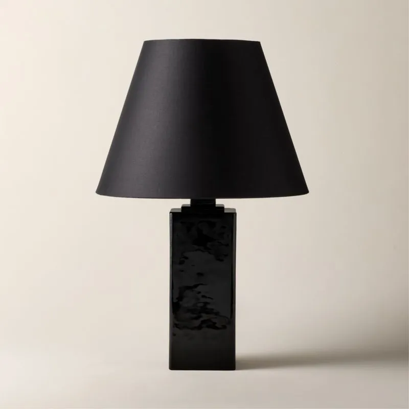 Bandit Black Cast Glass Table Lamp 20"