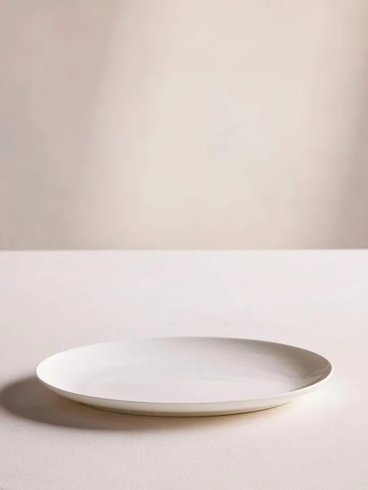 House Oval Dish, Large, Bone China, White