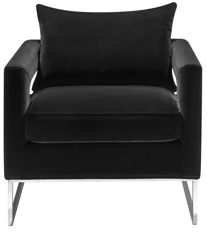 Olivya Velvet Club Chair - Black - Safavieh