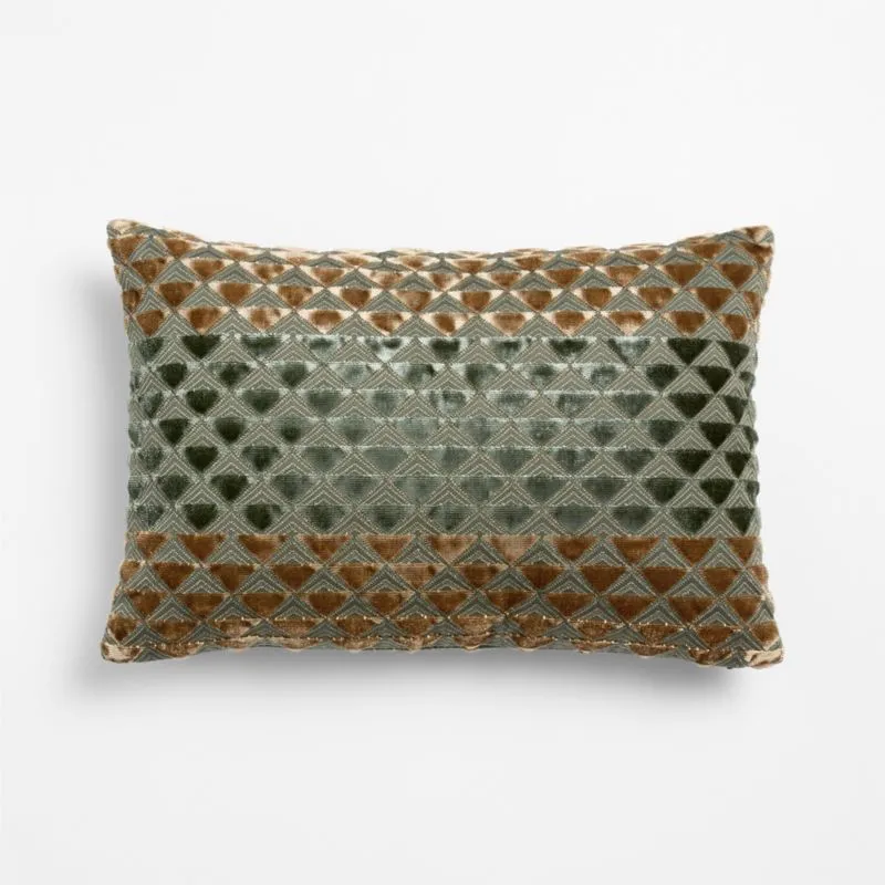 Prue 22"x15" Burnt Green Throw Pillow Cover