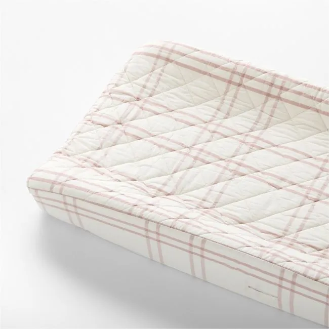 Stax Violet Rose Organic Yarn Dyed Baby Changing Pad Cover