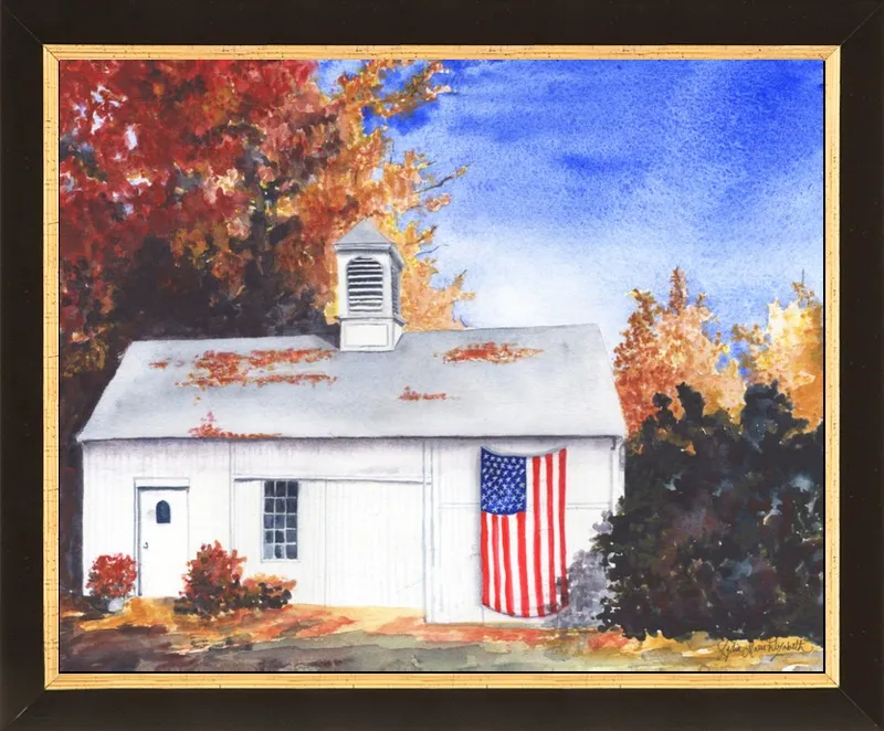 The Ross Barn in Fall by Lydia Marie Elizabeth for Artfully Walls