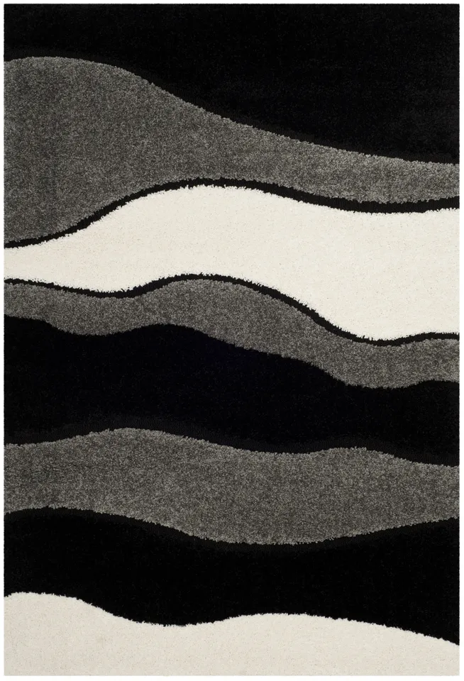 Arlo Home Woven Area Rug, SG475-8090, Grey/Black,  4' X 6'