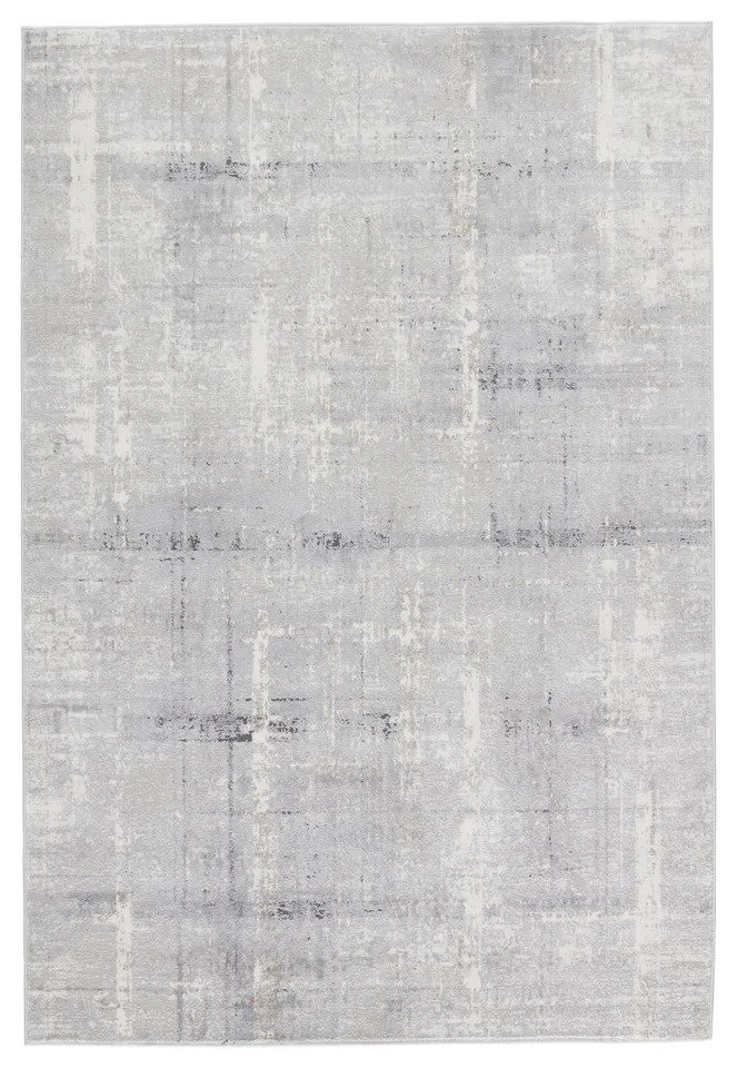 Vibe by Lavato Abstract Light Gray/ Cream Runner Rug (3'X8')