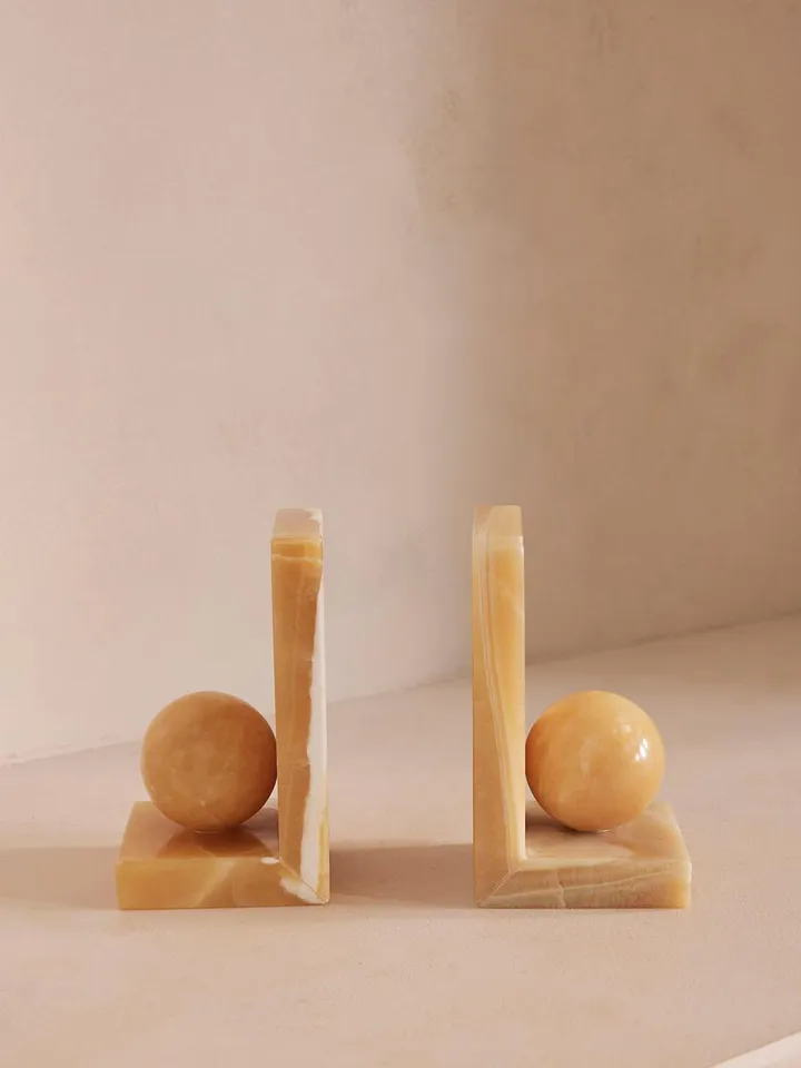 Prato Bookends, Mango Onyx